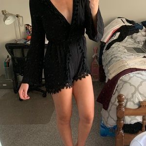 Tobi Black Lace Romper